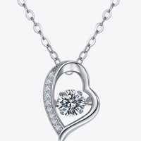 Sterling Silver Heart Crescent Necklace - Minimalist Velanci