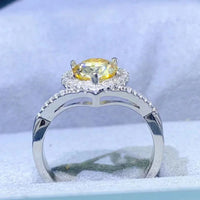 Moissanite Heart Ring Isabella - 1Ct Sterling Silver Halo Women's Ring Velanci