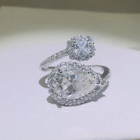 2 Carat Moissanite Silver Bypass Ring Giulia - Shine Women's Ring Velanci