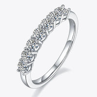 Moissanite Platinum-Plated Ring Giulia - Seven-Stone Shine Women's Ring Velanci