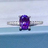 Ring Isabella - Purple Moissanite 1ct, 4-Prong Band Women's Ring Velanci