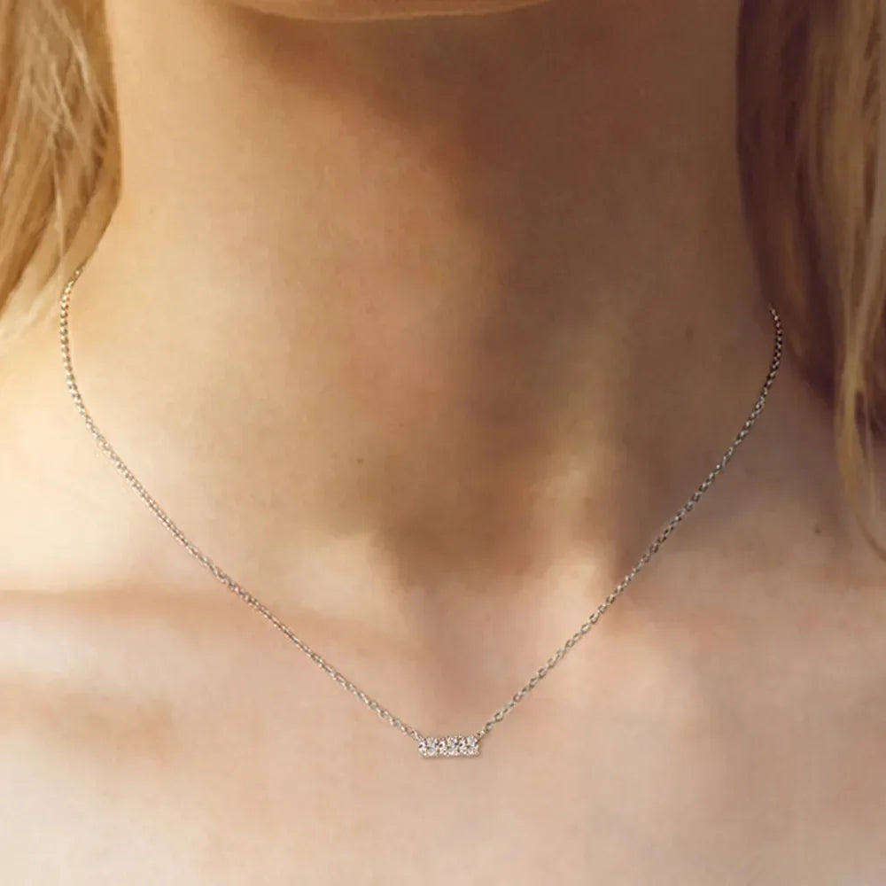 Moissanite Necklace - 18K Plated Sterling Silver Sparkle Velanci