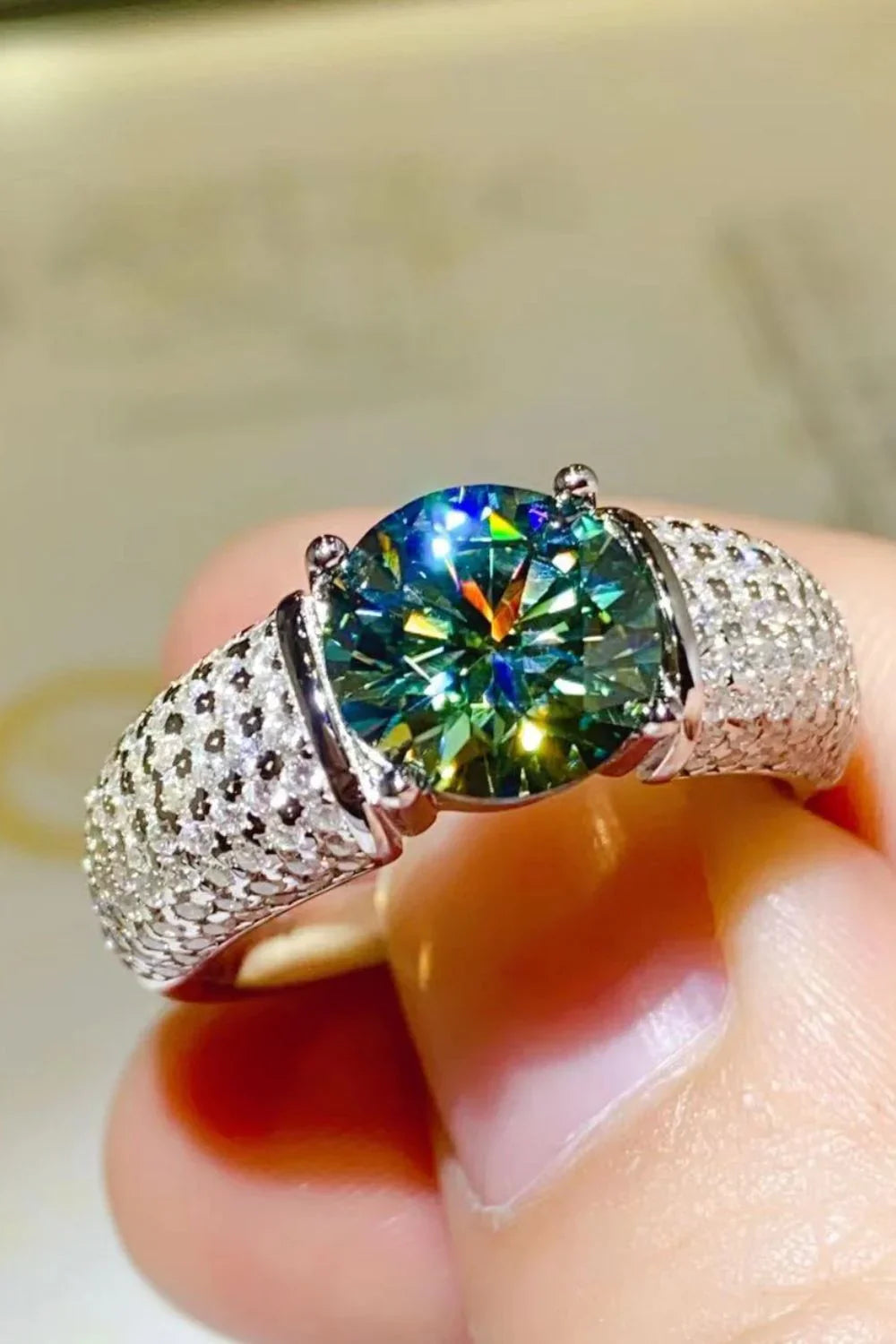 Ring Giulia - 3 Carat Moissanite Silver Ring Shine Women's Ring Velanci