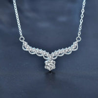Platinum-Plated Moissanite Necklace - Delicate Sparkle Velanci