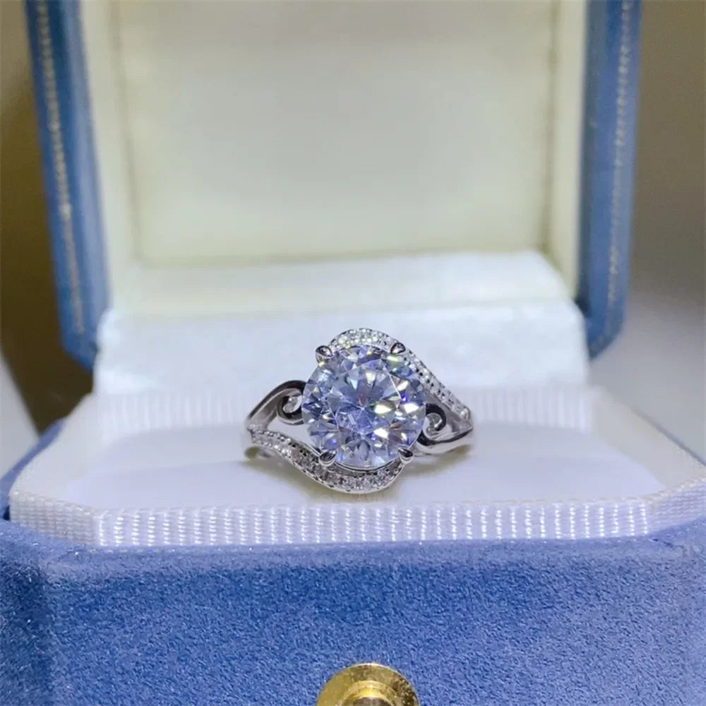 3 Carat Moissanite Sterling Ring Lucia - Coastal Sparkle Women's Ring Velanci