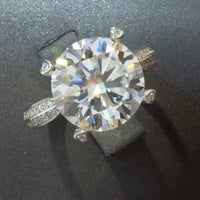 5 Carat Moissanite Sterling Silver Ring Giulia - Radiant Women's Ring Velanci