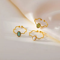 Ring Alessia - Wave-Open Gold-Plated Coastal Shine Women's Ring Velanci