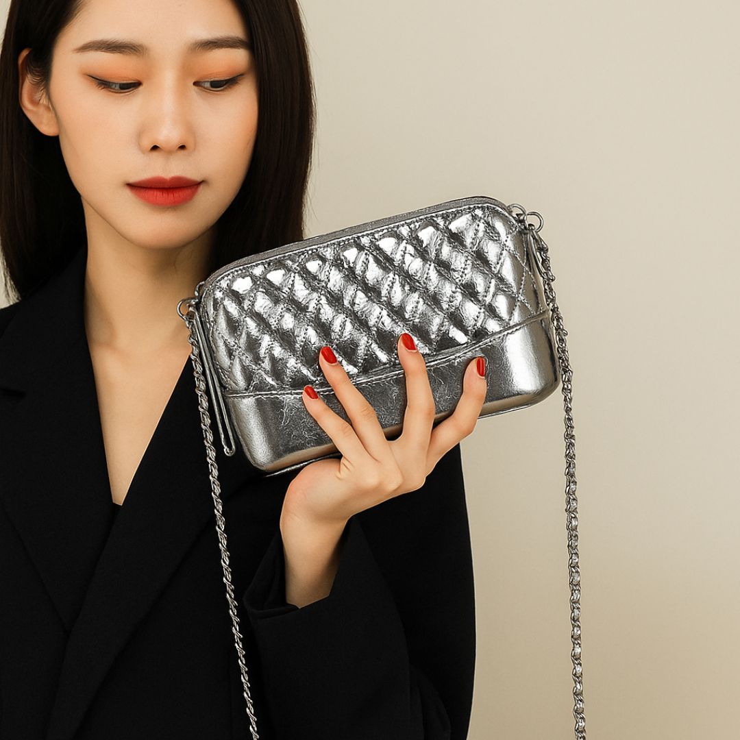 Velanci Velvet Bloom Leather Handbag