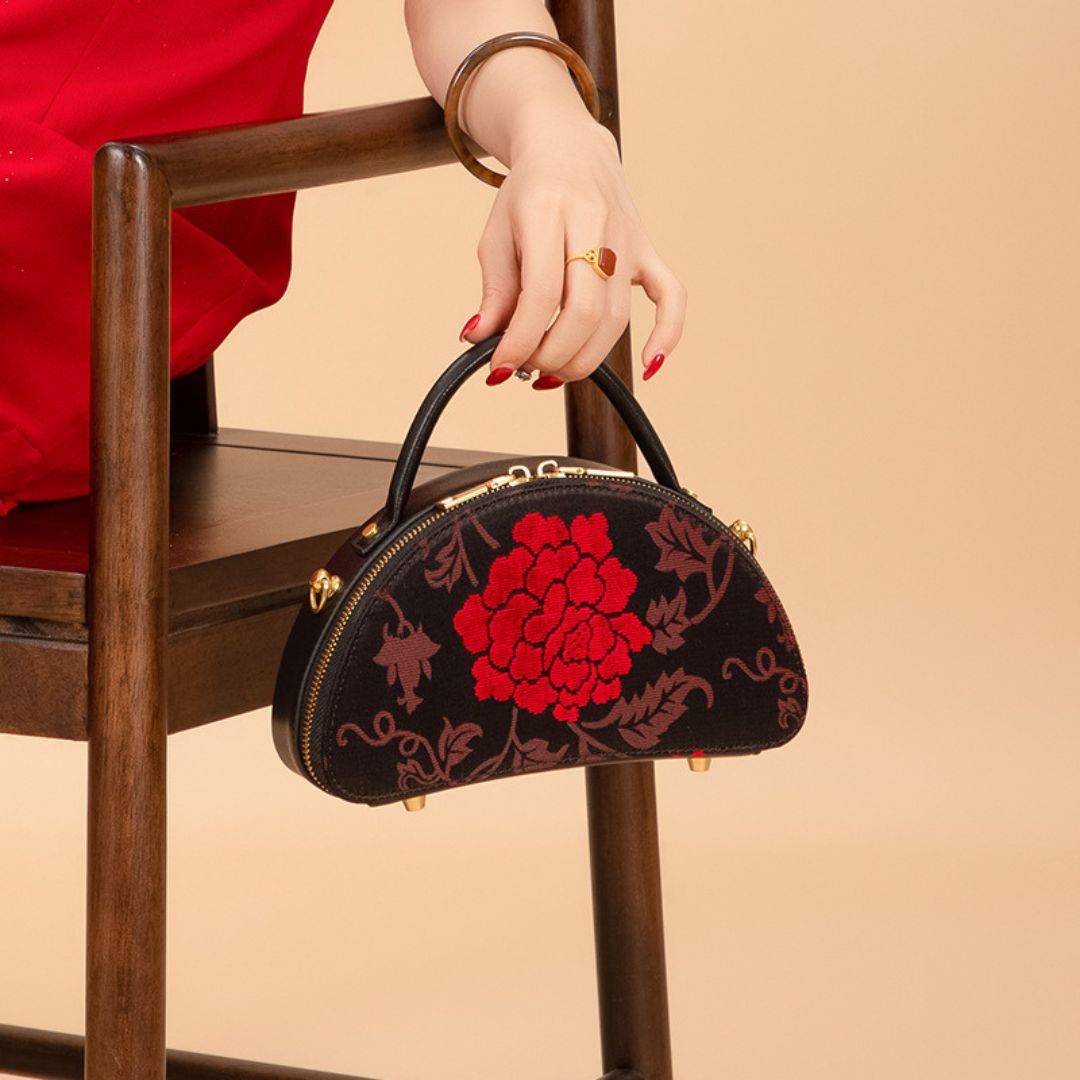 Majestic Rose Velvet Handbag by Velanci