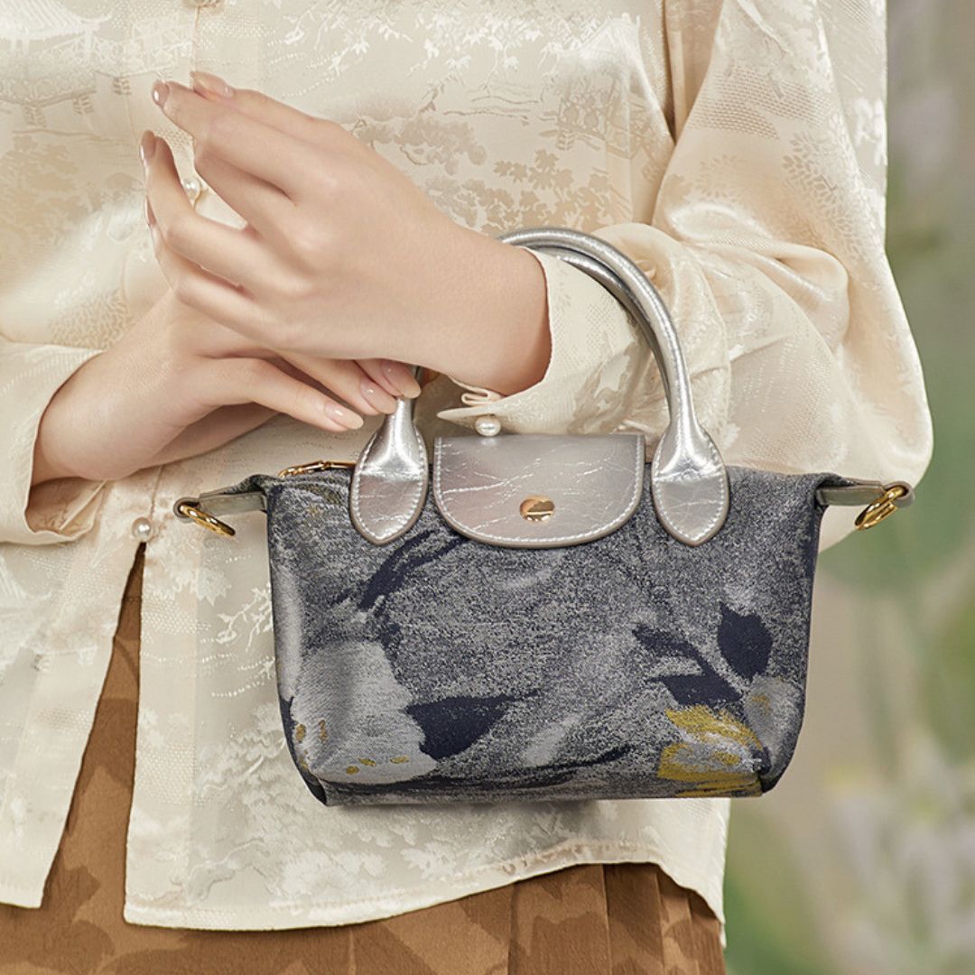 Velanci Heirloom Bloom Denim Handbag