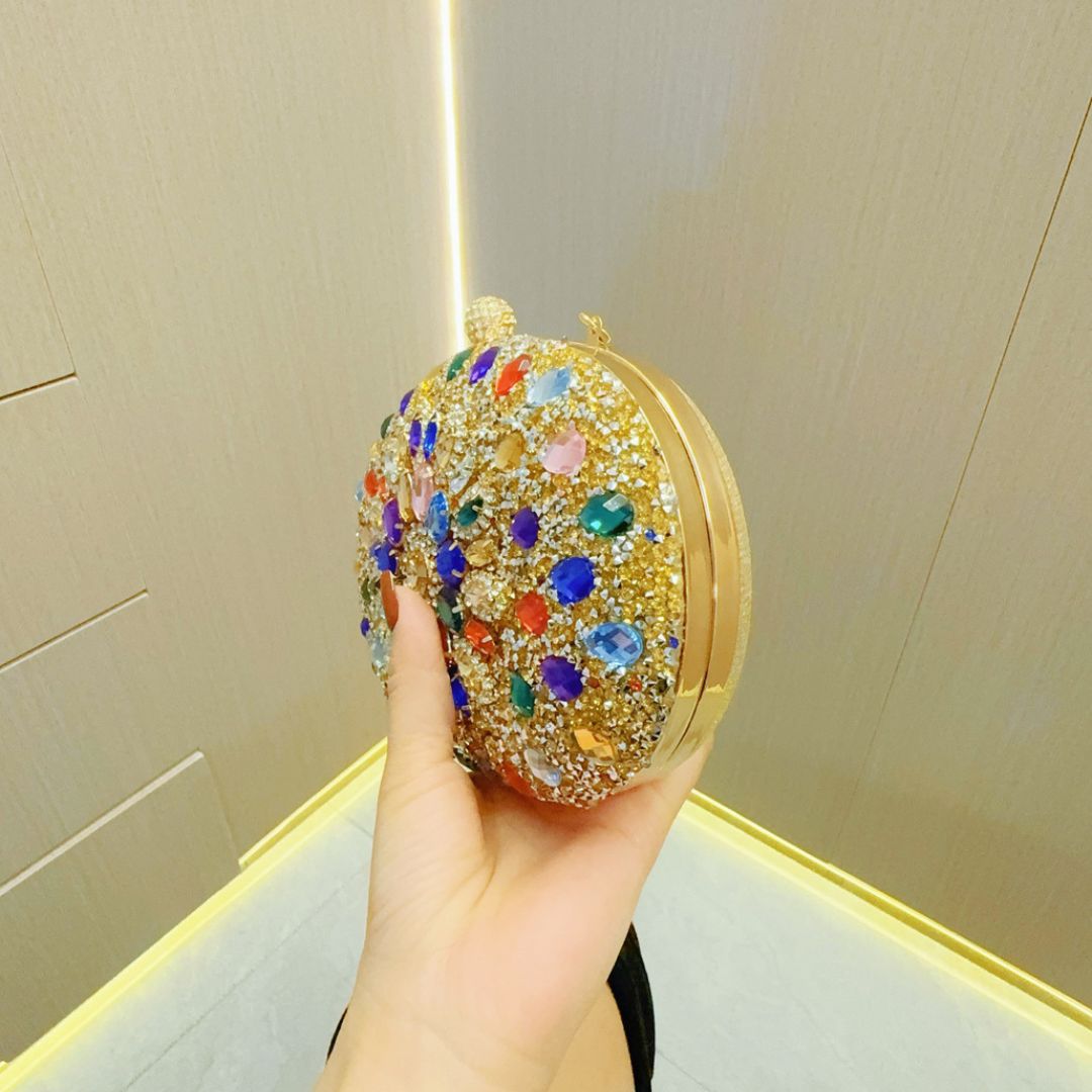 Lustre Divin Clutch Handbag with Diamond Accents