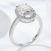 4.5 Carat Moissanite Halo Ring Giulia - Minimalist Sparkle Women's Ring Velanci