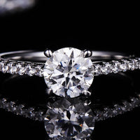 Moissanite Ring Lucia - Delicate Solitaire Sparkle Women's Ring Velanci