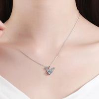 Moissanite Necklace - 1 Carat Center Stone With Pave Accents Velanci