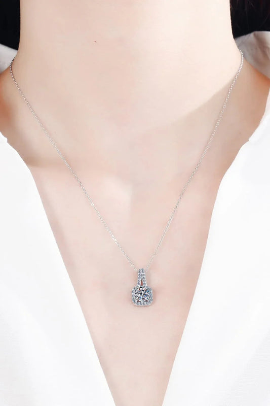 Moissanite Sterling Silver Necklace - Lightweight 0.5 Ct Velanci