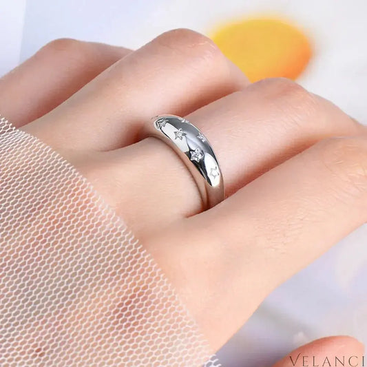 Moissanite Star Ring Isabella - Gold-Plated Finish Women's Ring Velanci