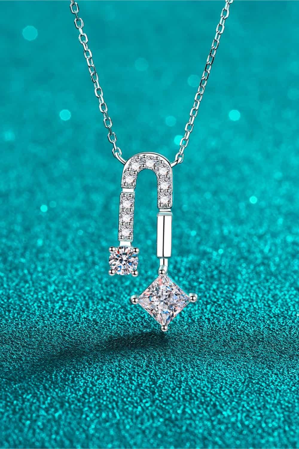 Moissanite Necklace - 1.3ct Sterling Silver Rhodium-Plated Velanci