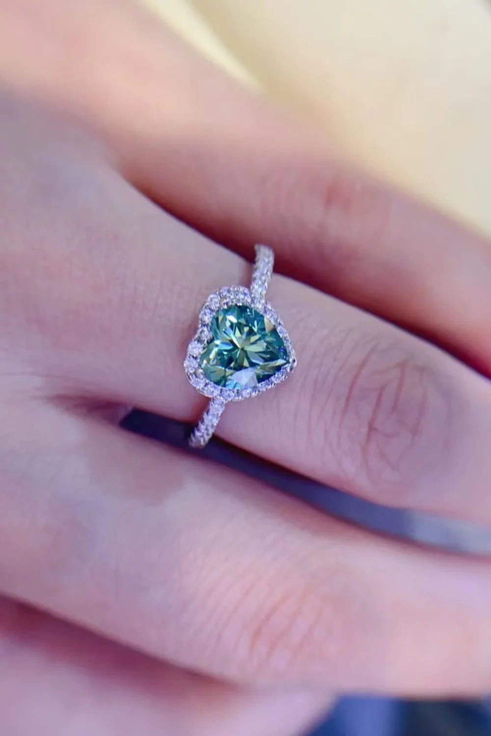 1 Carat Moissanite Heart Ring Bianca - Tarnish-Resistant Women's Ring Velanci