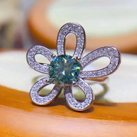 Ring Giulia - 1 Carat Moissanite, Open Flower Design Women's Ring Velanci