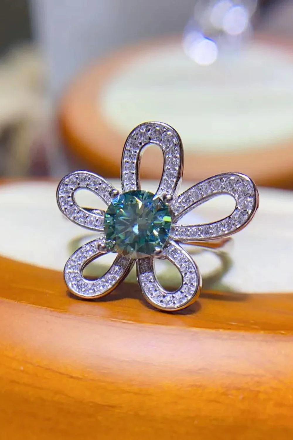 Ring Giulia - 1 Carat Moissanite, Open Flower Design Women's Ring Velanci