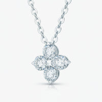 Moissanite Four Leaf Clover Necklace - Slim Sterling Silver Velanci