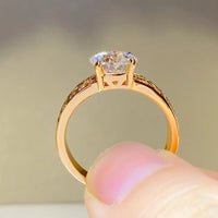 Moissanite Ring Giulia - 1.5ct Gold-Plated Sterling Silver Women's Ring Velanci