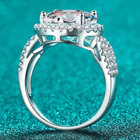 Ring Alessia - 5 Carat Moissanite Sterling Silver Halo Women's Ring Velanci
