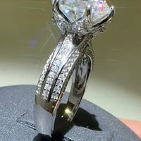 Sterling Silver Moissanite Ring Lucia - 5 Carat Brilliance Women's Ring Velanci