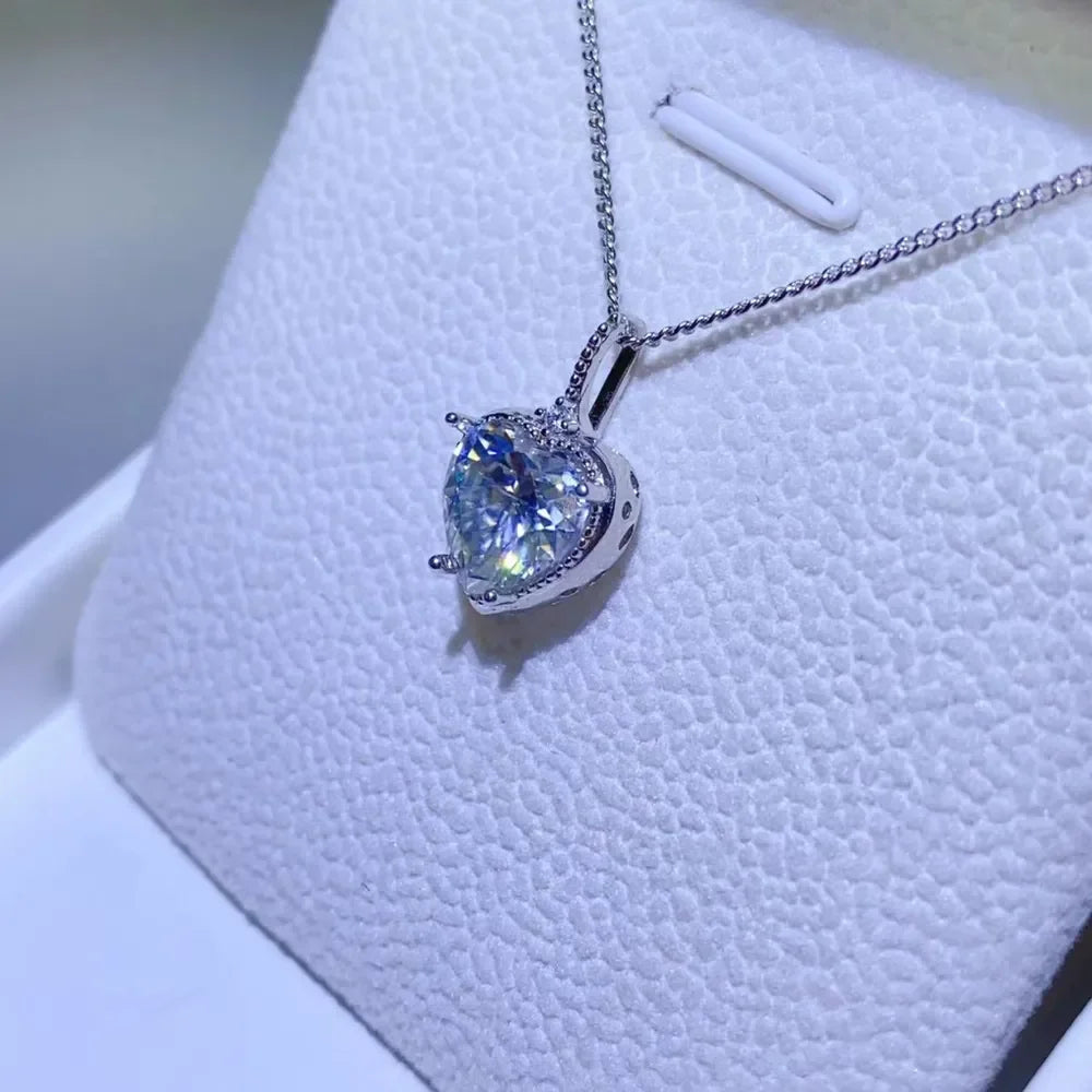2 Carat Moissanite Sterling Silver Necklace All Day Wear Velanci