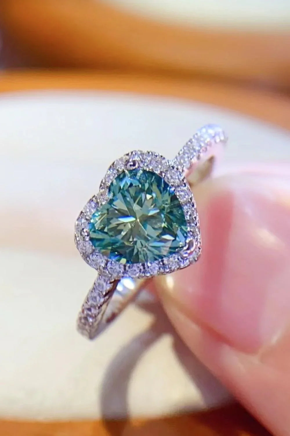 1 Carat Moissanite Heart Ring Bianca - Tarnish-Resistant Women's Ring Velanci