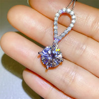 5 Carat Moissanite Teardrop Necklace In Sterling Silver Velanci