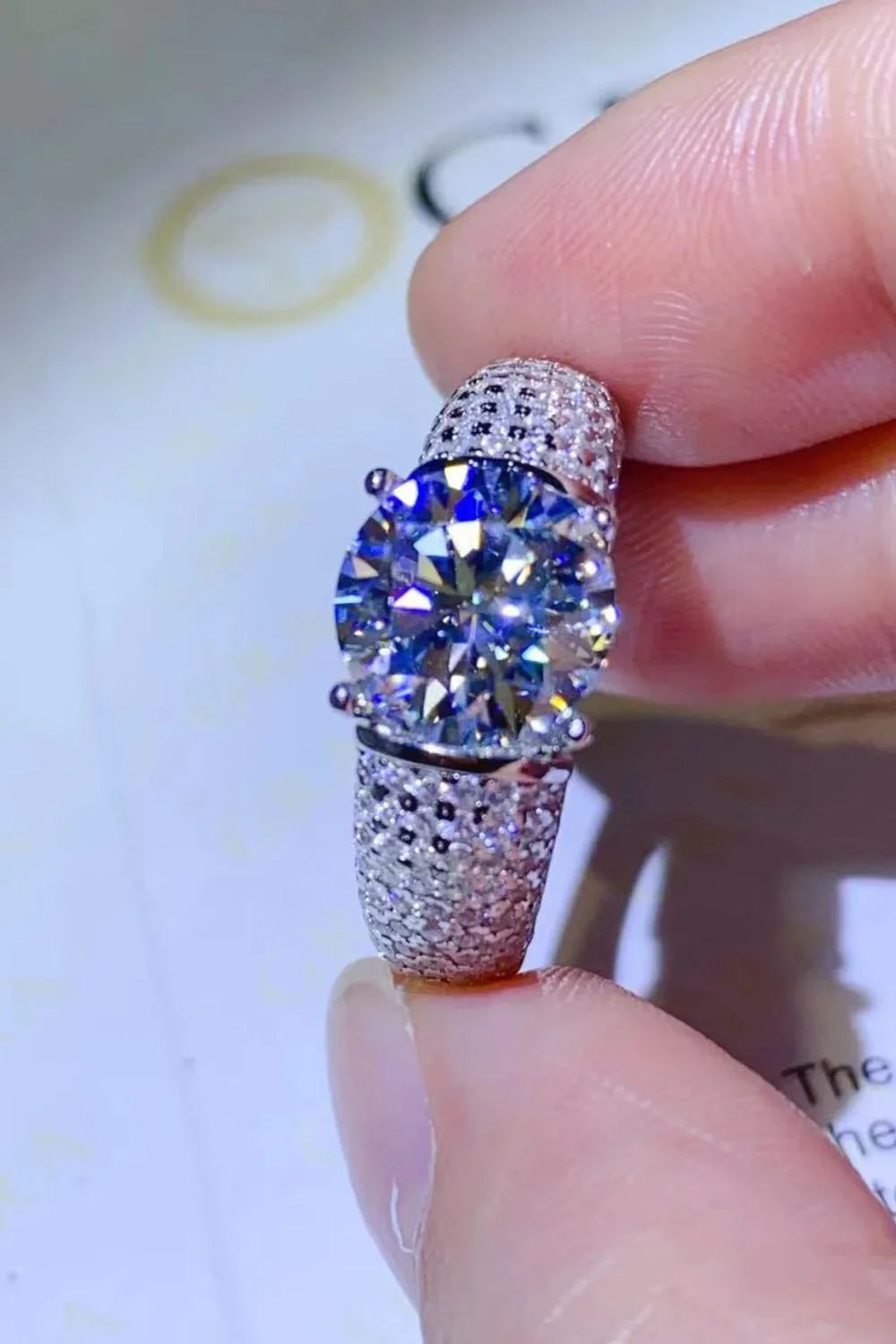 Ring Giulia - 3 Carat Moissanite Silver Ring Shine Women's Ring Velanci