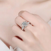 Sterling Silver Moissanite Ring Alessia - All Day Comfort Fit Women's Ring Velanci