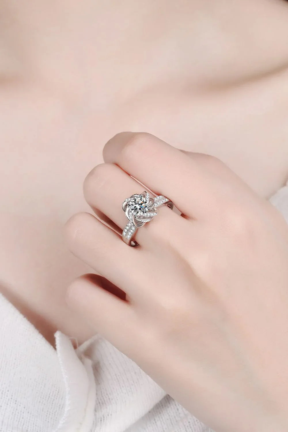 Sterling Silver Moissanite Ring Alessia - All Day Comfort Fit Women's Ring Velanci