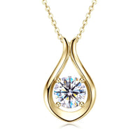 2 Carat Moissanite Necklace - Gold Plated Sterling Silver Velanci