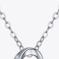 Sterling Silver Heart Crescent Necklace - Minimalist Velanci
