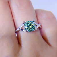 1Ct Moissanite Sterling Silver Ring Giulia - Coastal Sparkle Women's Ring Velanci