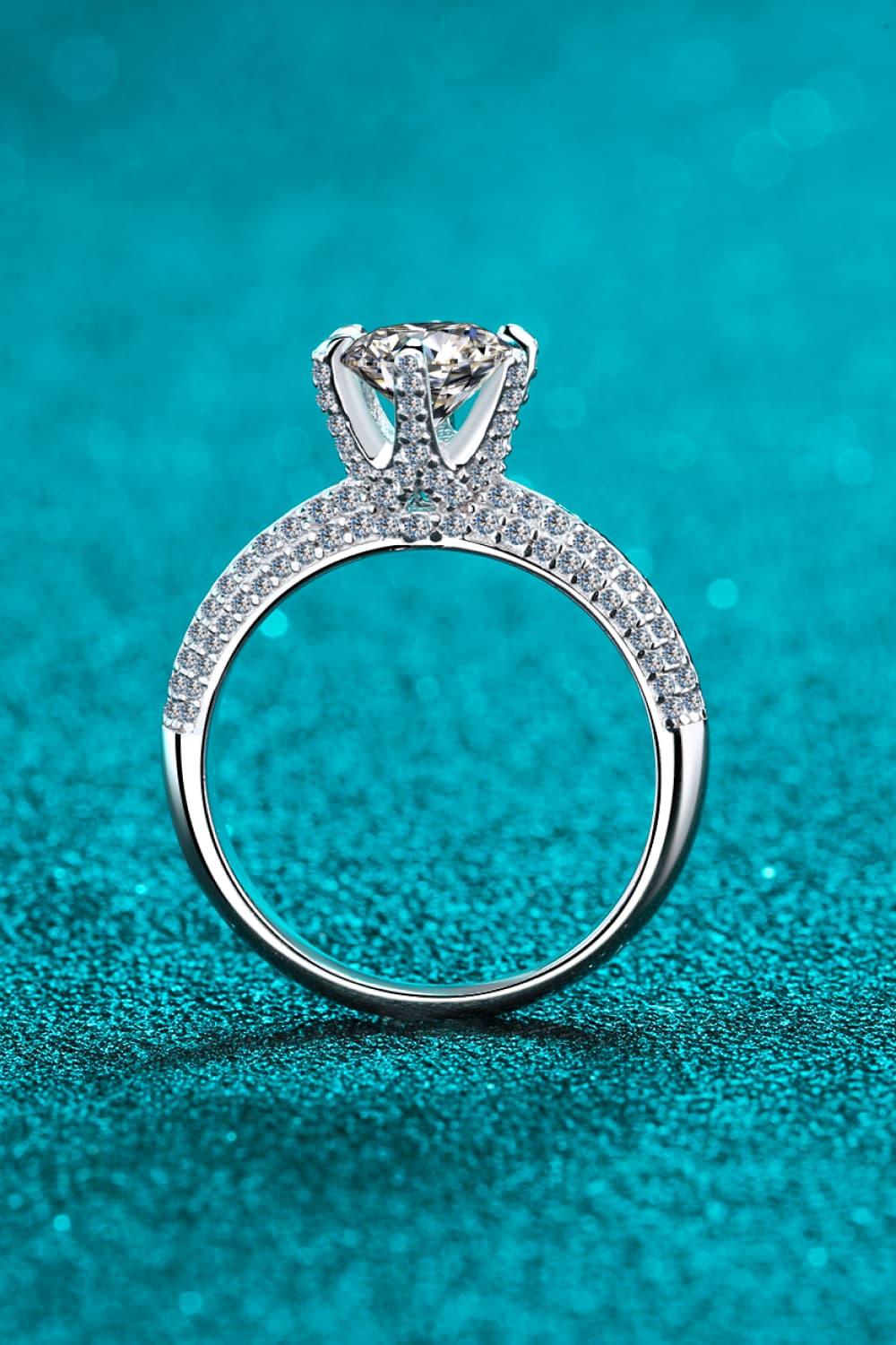 2 Carat Moissanite Ring Francesca - Sterling Silver Women's Ring Velanci