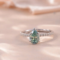 Ring Isabella - 1.5ct Teardrop Moissanite Sterling Silver Women's Ring Velanci