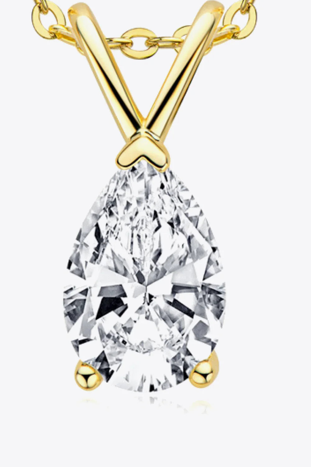 1.5 Carat Moissanite Teardrop Necklace - Sterling Silver Velanci