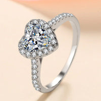 Ring Alessia - 1 Carat Heart-Shaped Moissanite Halo Women's Ring Velanci