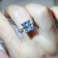 Moissanite Sterling Silver Ring Fiorella - Rainbow Fire Women's Ring Velanci