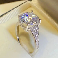 Ring Giulia - 5 Carat Moissanite Sterling Silver Band Women's Ring Velanci