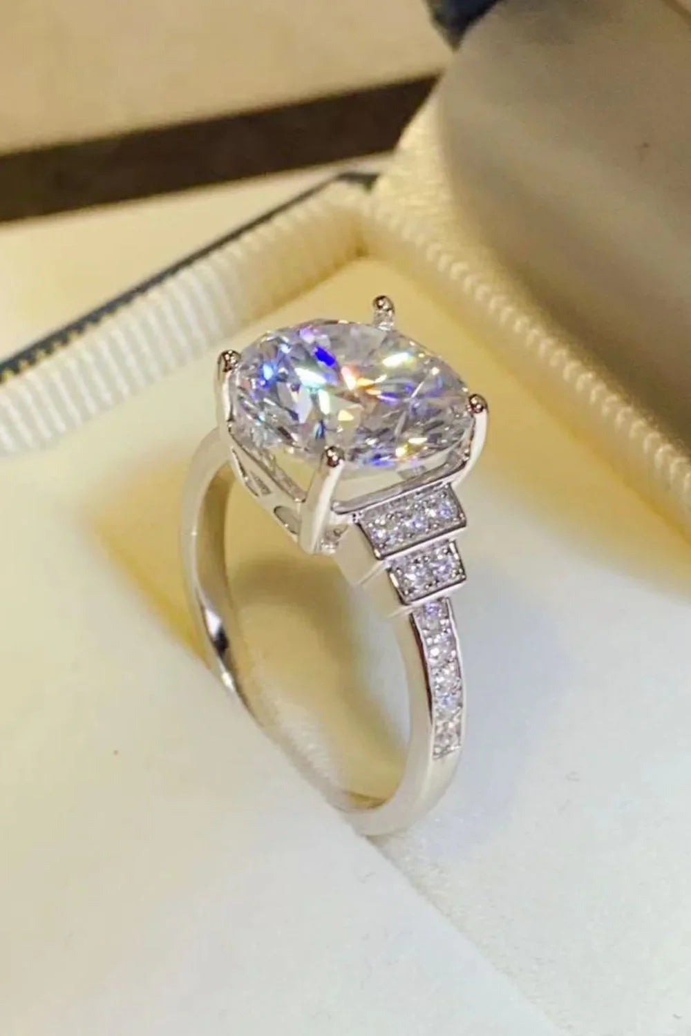 Ring Giulia - 5 Carat Moissanite Sterling Silver Band Women's Ring Velanci
