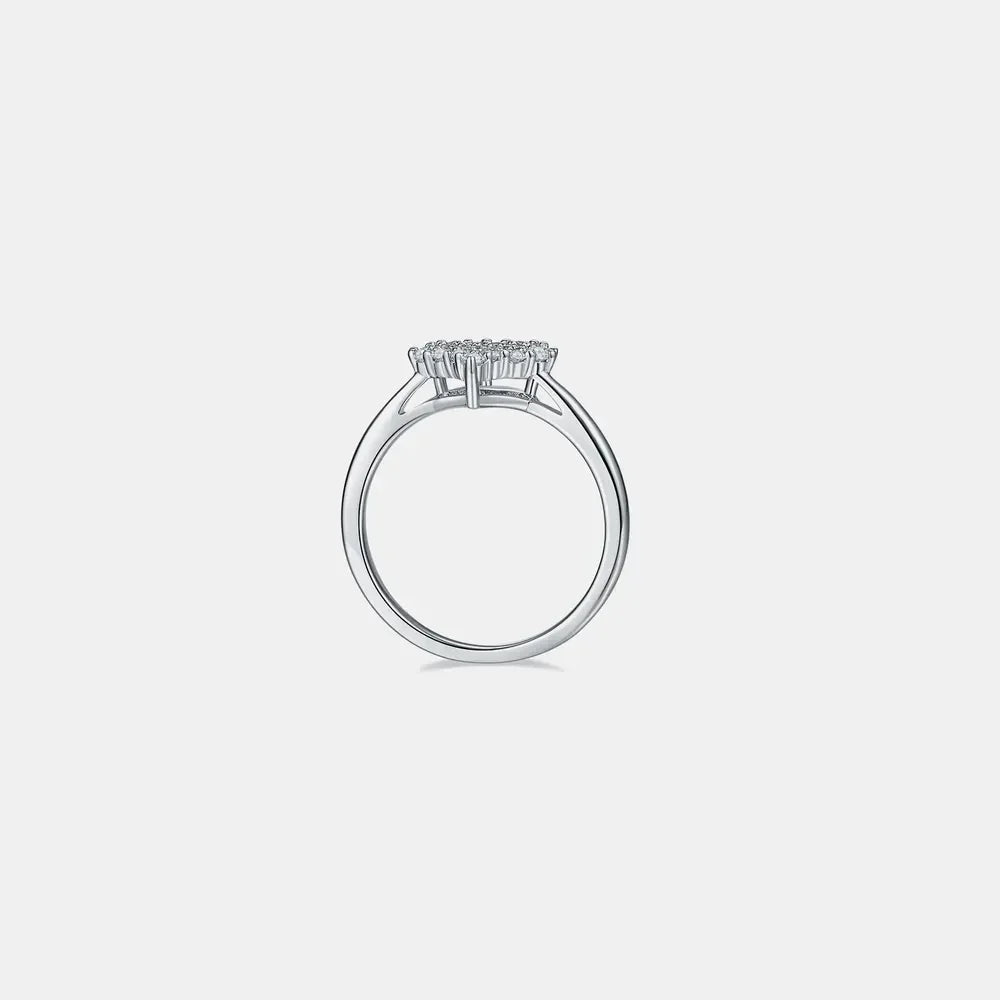 Moissanite Sterling Silver Heart Ring Sofia - 0.33ct Women's Ring Velanci