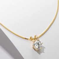 Minimalist 1 Carat Moissanite Necklace - Sterling Silver Velanci