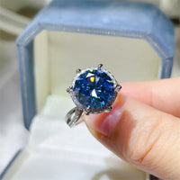 Ring Giulia - 5 Carat Pink Moissanite Halo Platinum-Plated Women's Ring Velanci