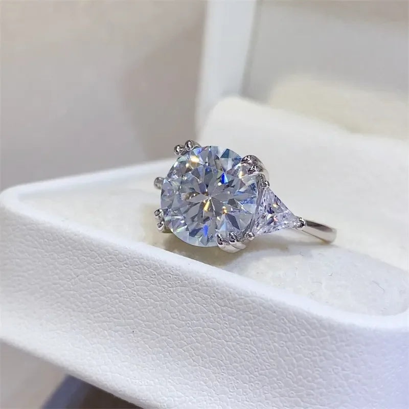 5 Carat Moissanite Sterling Silver Ring Lucia - Brilliance Women's Ring Velanci