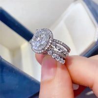 Ring Giulia - 3 Carat Moissanite Sterling Silver Layered Women's Ring Velanci