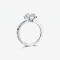 Ring Isabella Halo Sparkle - 1 Carat Moissanite Silver Women's Ring Velanci